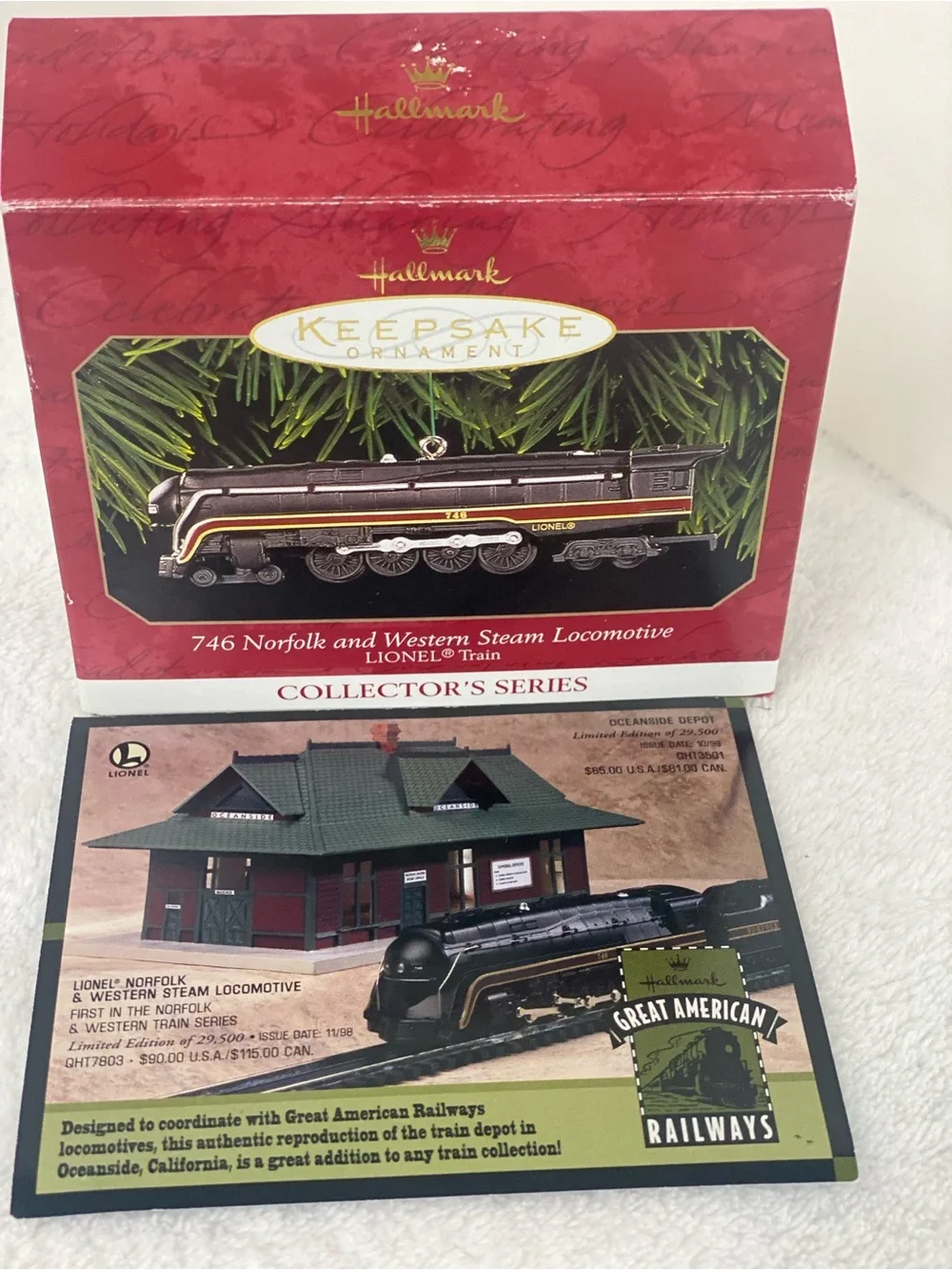 Hallmark Keepsake Lionel 746 Norfolk and Western Steam Locomotive Train Ornament